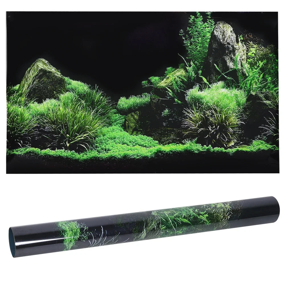 Aquarium Planted Background - โปสเตอร์สติ๊กเกอร์ติด3D สำหรับตู้ปลาอุปกรณ์ตกแต่งพื้นหลังตู้ปลาภาพวาดต้นไม้ในมหาสมุทร