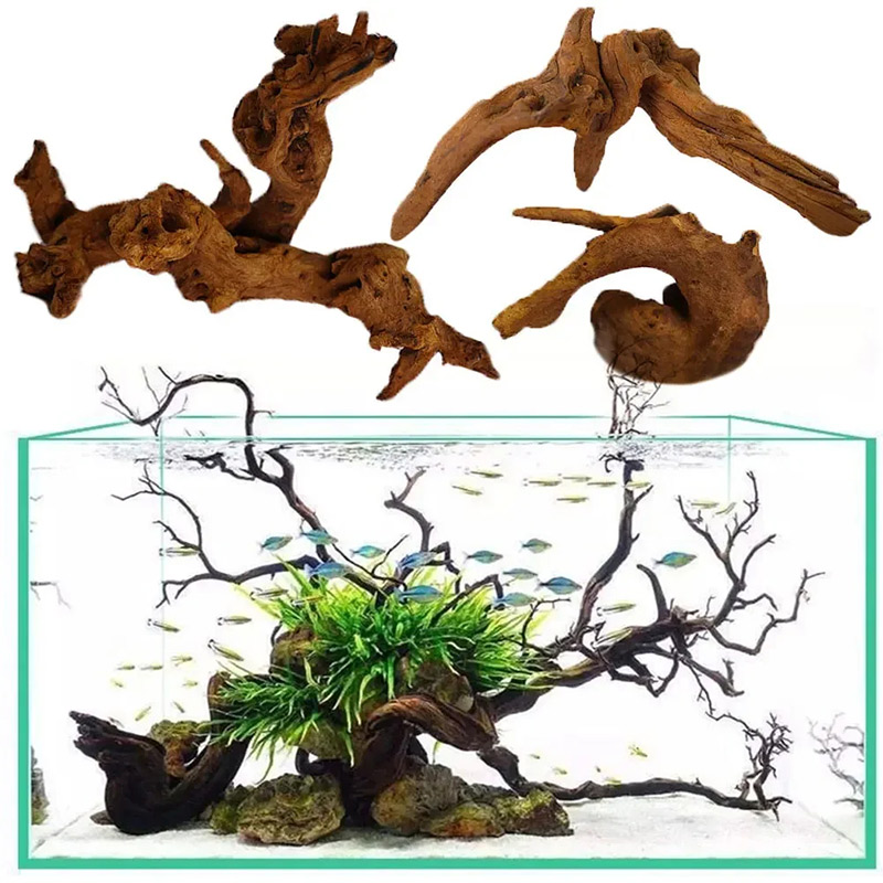 Aquarium Plant Guide - ของตกแต่งตู้ปลาขายดี ของตกแต่งตู้ปลาแบบธรรมชาติ ไม้จมธรรมชาติ รูปทรงไม่สม่ำเสมอ รากไม้ลอยน้ำ ของประดับตกแต่งรูปต้นไม้