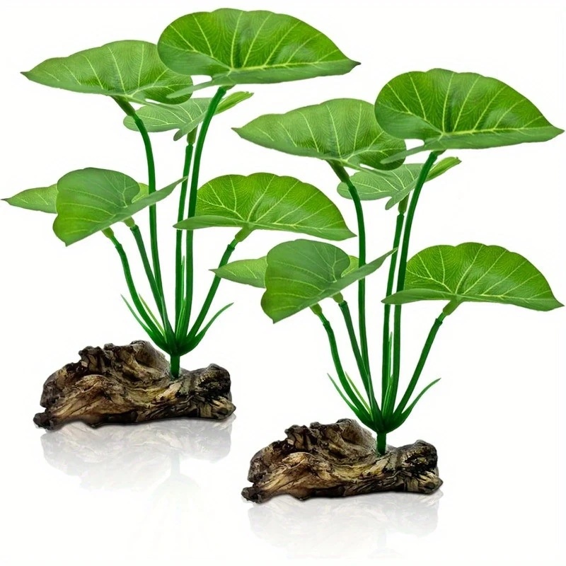 Planted Aquarium Maintenance - 1 PC ประดิษฐ์ Aquarium พืชที่สมจริงลอยใบทนทาน Stem,สัตว์เลื้อยคลาน