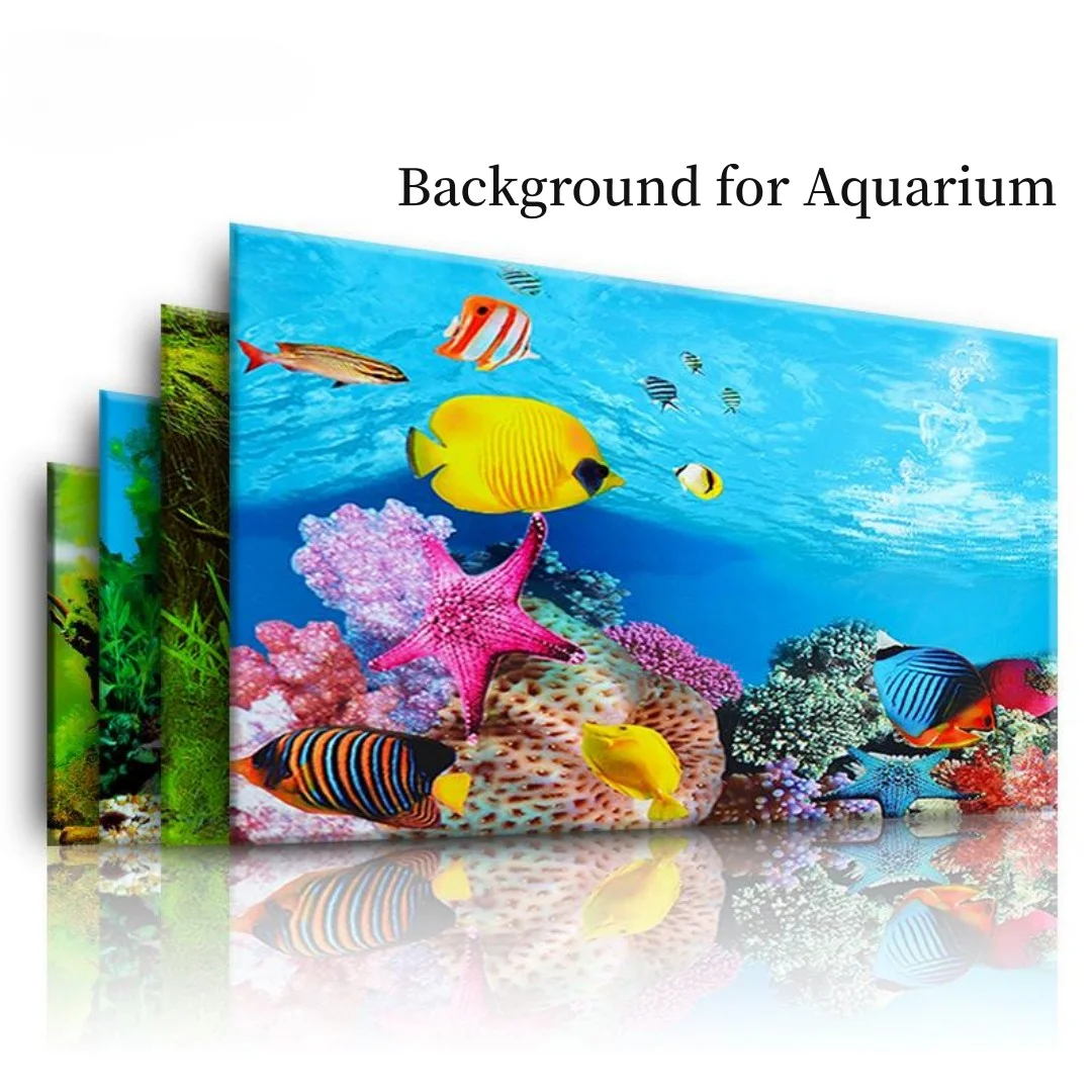 Aquarium Planted Background - พื้นหลัง Aquarium 3D สติกเกอร์โปสเตอร์ตกแต่งถังปลา Ocean พืชสองด้านภูมิทัศน์