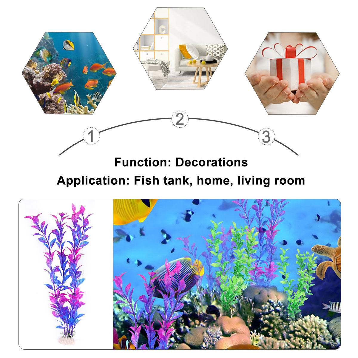 Planted Aquarium Maintenance - ชุดต้นไม้น้ำปลอม 10 ชิ้น 5 ต้นสีเขียว 5