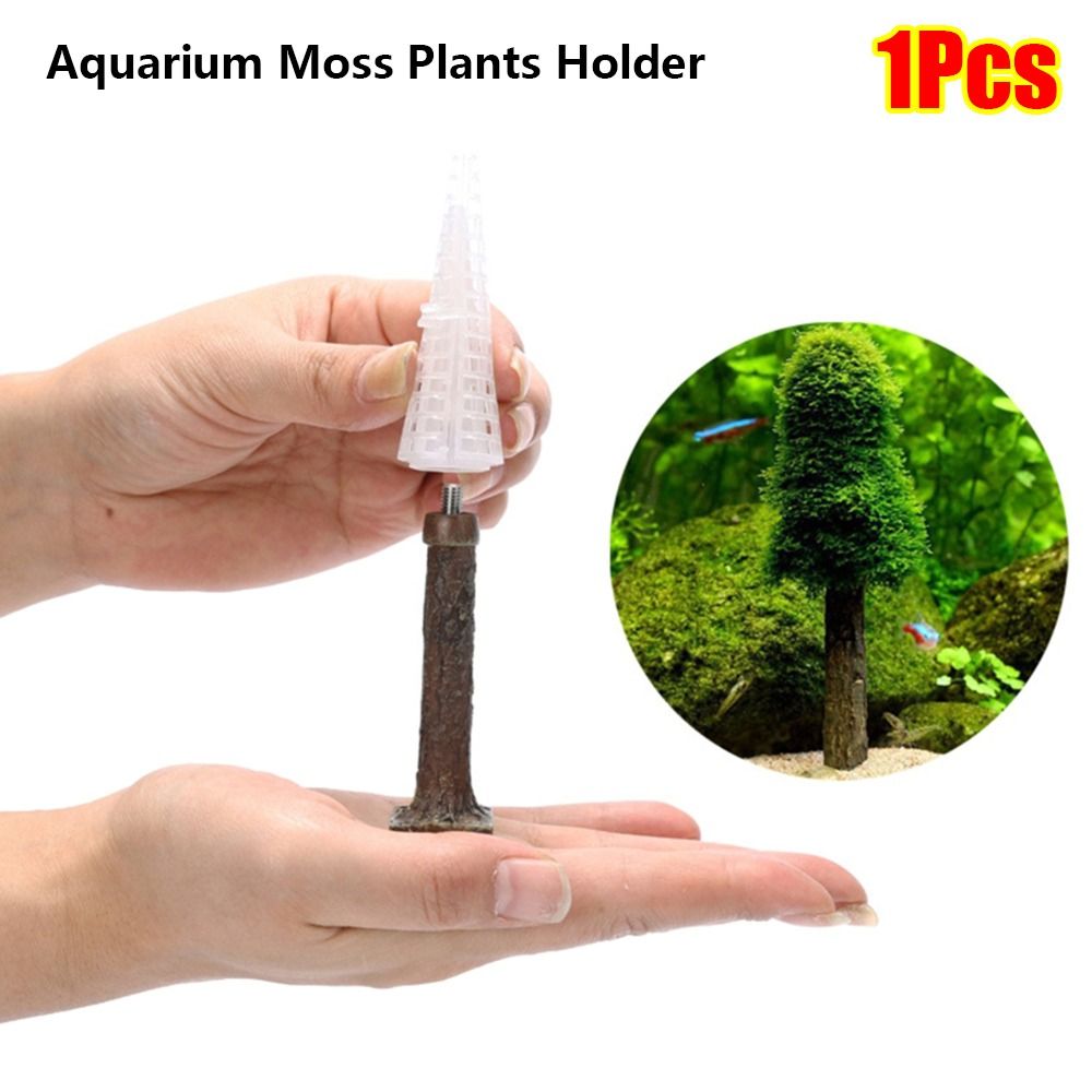 Aquarium Planted Background - ต้นคริสต์มาสจำลองสำหรับตกแต่งตู้ปลา พร้อมที่วางต้นไม้ขนาดเล็ก ตกแต่งตู้ปลาสวยงาม